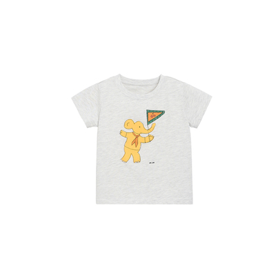 whitewheat举旗小象短袖T恤