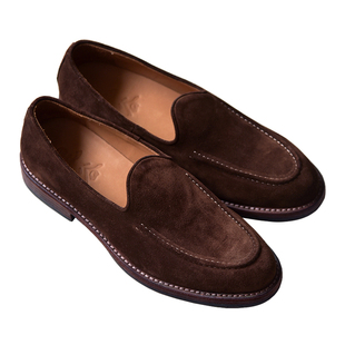 零磨合软皮底 昱谷®老钱中古乐福鞋 透气反绒牛皮布雷克手工便鞋