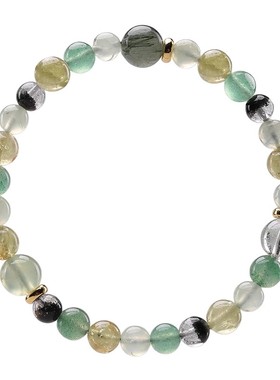 普陀山五行手链喜补木手串天然正品草莓晶绿幽灵发晶高端细送女友