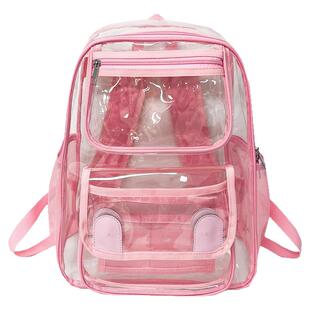 初高中学生书包透明双肩包女2025新款时尚百搭大容量多口袋背包男