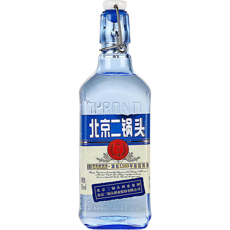 出口小方瓶牌北京二锅头蓝方42度清香型白酒6瓶纯粮酒厂直营正品