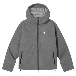 PSO Brand男装女装羊毛高领连帽毛呢外套男款宽松加厚拉链上衣