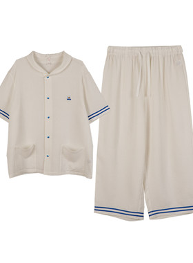 朵朵可可纯棉夏季男士家居服套装
