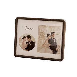 实木相框摆台定制结婚照高级感婚纱照全家福洗照片做成打印相片加