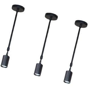 高楼层E27加长吊杆灯座伸缩杆陶瓷灯头工矿灯飞碟灯吊装吸顶灯座