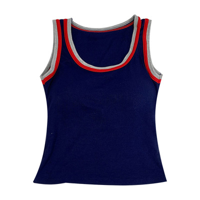 时尚百搭圆领无袖背心女修身显瘦