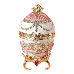 北欧风俄罗斯彩蛋珠宝盒戒指耳钉项链和复活节礼物鸡蛋首饰盒摆件