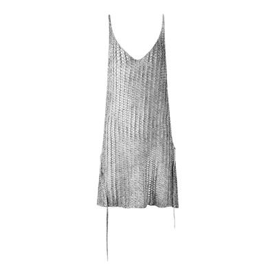 ourhour银葱镂空网状u领针织吊带