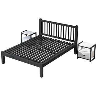 北欧铁艺床双人床1.8米网红款现代简约铁架床1.5单人加厚加固铁床