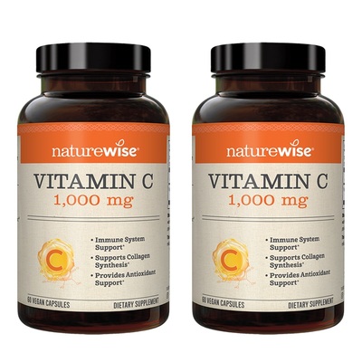 【2瓶装】Naturewise美国进口维生素C美白vc维他命C无糖1000mg