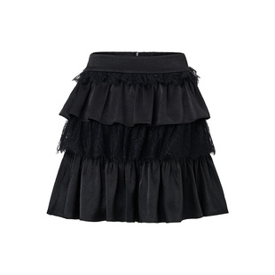 MAXRIENY法式甜美高腰蕾丝半裙25秋miu系穿搭收腰小A蓬蓬蛋糕短裙