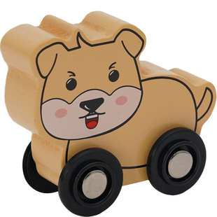 儿童木质滑车轨道车拼装积木轨道场景玩具益智兼容米兔3-6岁