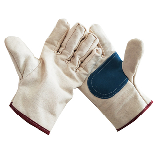 双层全帆布劳保手套加厚耐磨车床机械工作防护用品铁路加皮电焊工