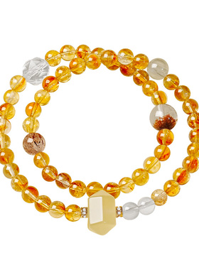 宫里上新天然黄水晶招财转运手链