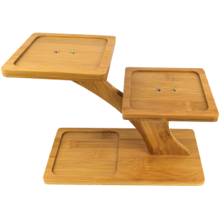 桌面创意多肉装饰小花架实木阳台客厅办公室迷你多层绿萝花盆架子