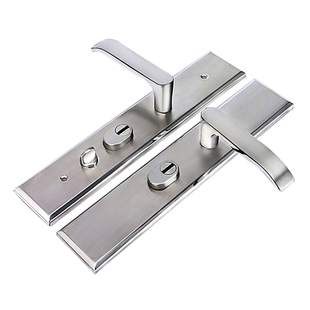 防盗门把手通用型步阳加厚防撬面板304不锈钢入户大门锁拉手手柄