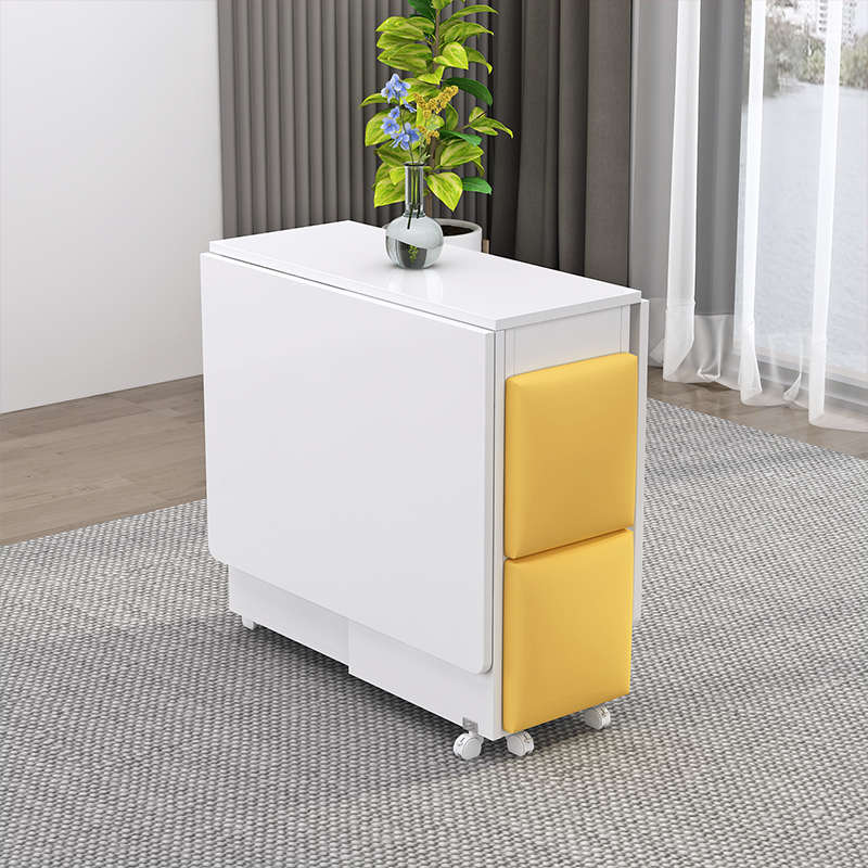 折叠餐桌家用小户型多功能可移动一桌四凳简易租房长方形吃饭桌子