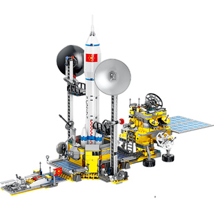 开智火箭发射中心积木城市太空中国航天系列土星五号宇宙飞船