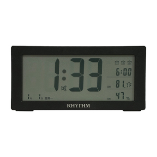 2026新款RHYTHM丽声LCD闹钟学生专用起床神器简约风电子桌搭摆件