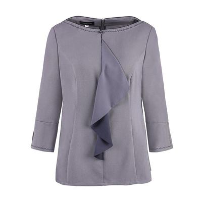 雾紫色渐变飘带七分袖简约T恤