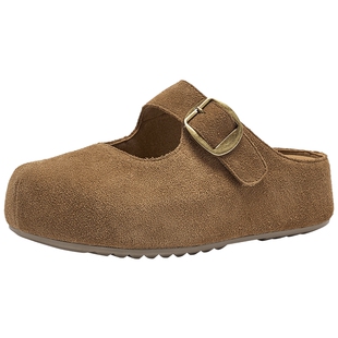 热风厚底勃肯鞋半拖女款2026年春季新款增高休闲鞋户外百搭女鞋子