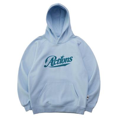 贴布绣花加绒美式连帽卫衣