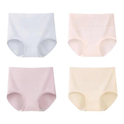 女士内裤纯棉高腰100棉透气舒适三角新疆长绒棉中腰包臀