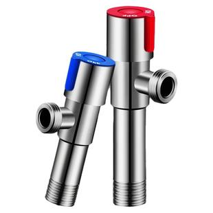 304不锈钢加厚加长三角阀热水器马桶通用冷热开关入墙加长三角阀
