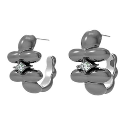 花儿耳钉GOOGMO锆石简约女