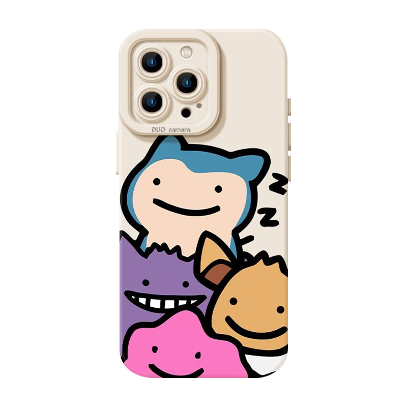 手绘宝可梦手机壳适用苹果17promax硅胶iphone16pro耿鬼15plus皮卡丘14动漫13mini卡通12新款