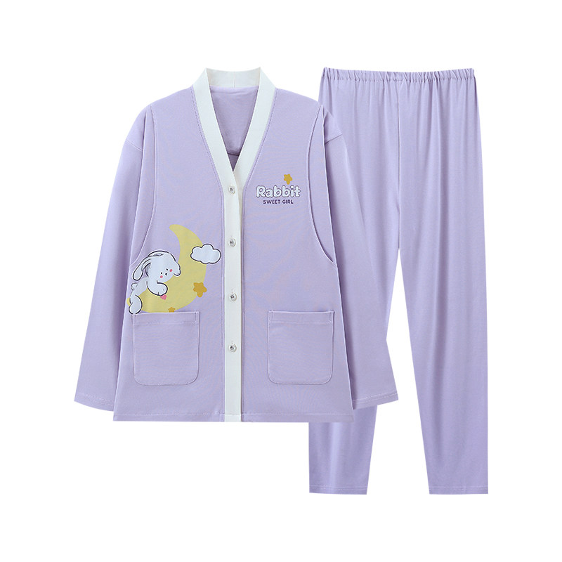 孕妇睡衣夏季薄款纯棉月子服5月份6产妇哺乳怀孕期产后家居服春天