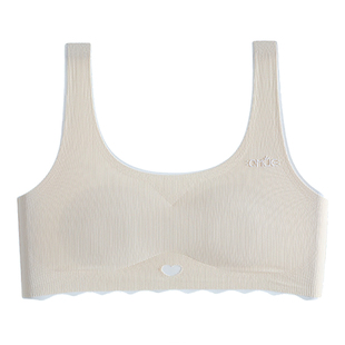 发育期少女内衣中学生12岁女孩运动背心无痕冰丝文胸固定杯夏薄款