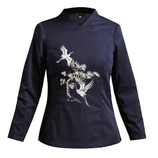 衣研堂酒店收银员工作服女餐厅经理服装餐饮饭店服务员秋冬装长袖