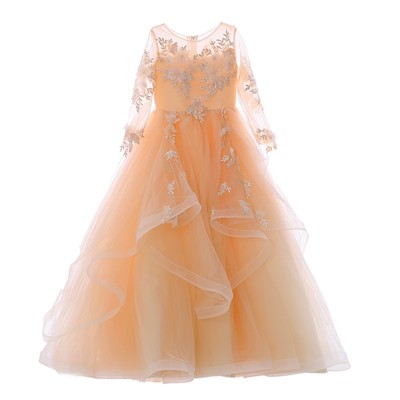 法式儿童礼服裙丝绒长袖秋冬款