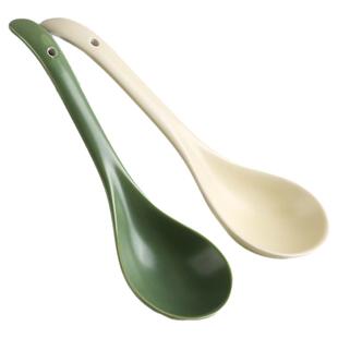 釉下彩大汤勺家用陶瓷大号长柄勺盛汤勺子高档精致新款粥勺稀饭勺