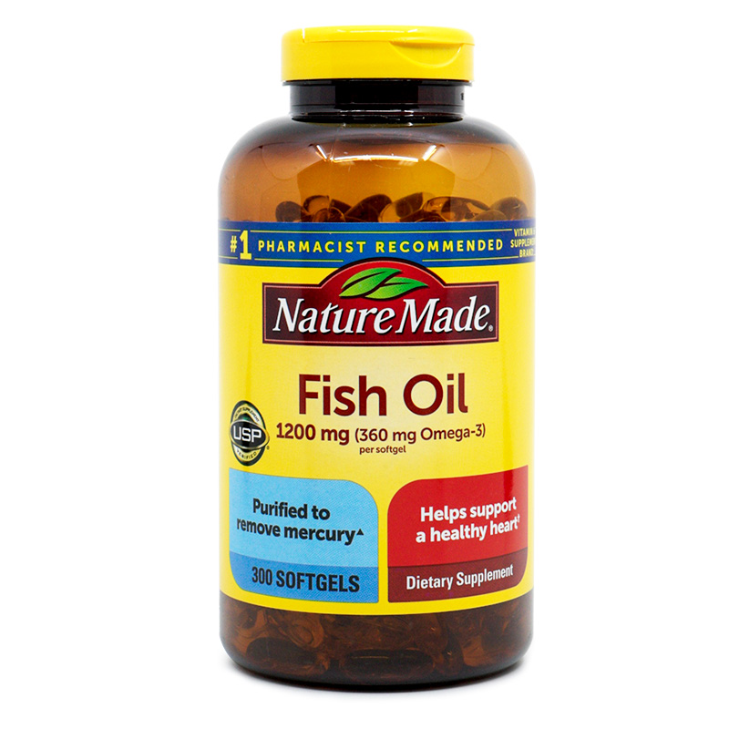 美国直邮Nature made深海鱼油中老年omega3软胶囊成人健身300粒