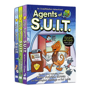 鳄鱼侦查员外传3册盒装英文原版漫画 Agents of S.U.I.T 全彩益智侦探推理爆笑故事书 中小学课外英文阅读桥梁章节书英语读物平装