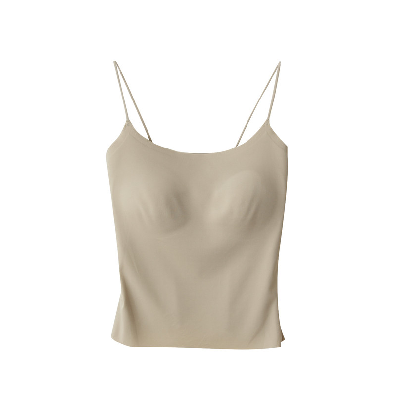 女士带胸垫吊带 细肩带纯色打底背心 可外穿内搭上衣 春夏款