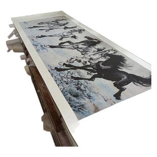 1:1徐悲鸿八骏图奔马图高清艺术微喷名家书法复制品装饰画装裱画