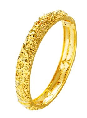 时尚风沙金开口结婚新娘卡扣手镯