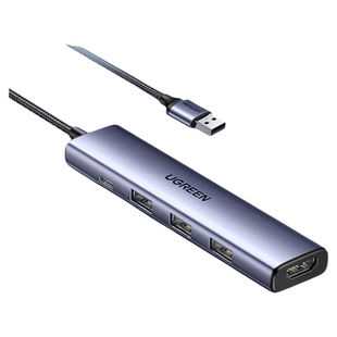 绿联USB拓展坞转HDMI投屏转换接头高清连接电视投影仪显示器扩展3.0集线器键盘鼠标硬盘适用于笔记本电脑台式