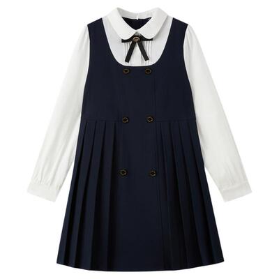 elandkids女童蝴蝶结连衣裙
