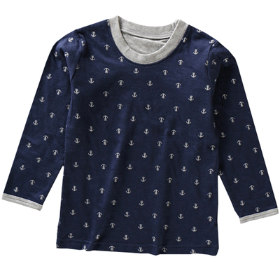 秋冬新男童保暖上衣双层长袖t恤