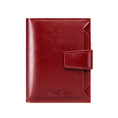 新款女士钱包短款真皮精致高档