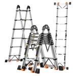 正优铝合金伸缩梯子家用便携人字梯加厚梯凳工程装空调阁楼升降梯