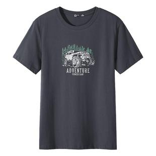 拓路者舒适纯棉男款圆领t恤时尚jeep车印花夏装运动休闲短袖T恤