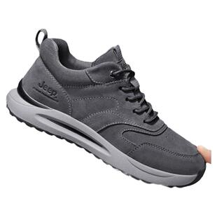 jeep运动鞋男款秋冬季户外防滑登山鞋男士真皮透气中年爸爸旅游鞋