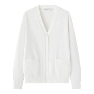 东京岁时记jk制服毛衣米白色纯棉针织开衫外套学院风长袖毛衣上衣