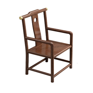 新中式实木太师椅胡桃木书椅官帽椅家用椅子主人椅休闲椅茶椅圈椅