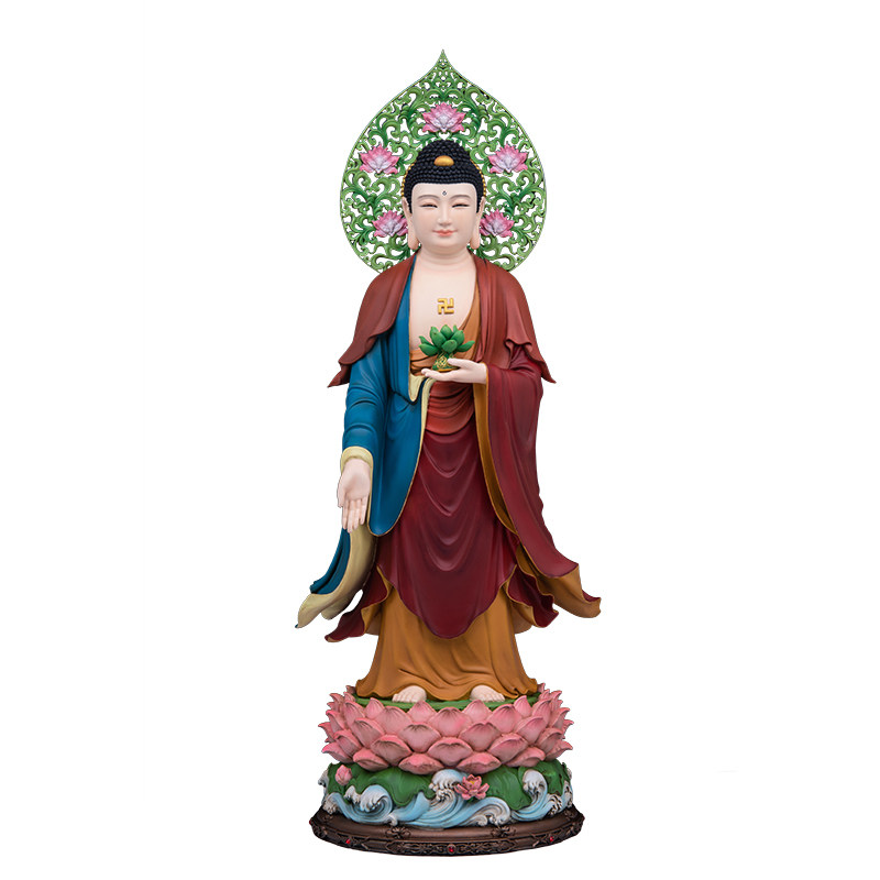 中式青铜阿弥陀佛全堂佛摆件